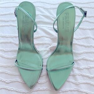 Women's Green Strappy Heels